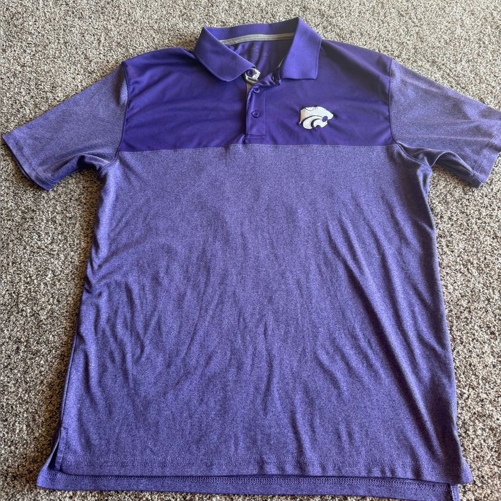 Colosseum Large K State Logo Polo Shirt Men’s Wildcats Heathered Purple